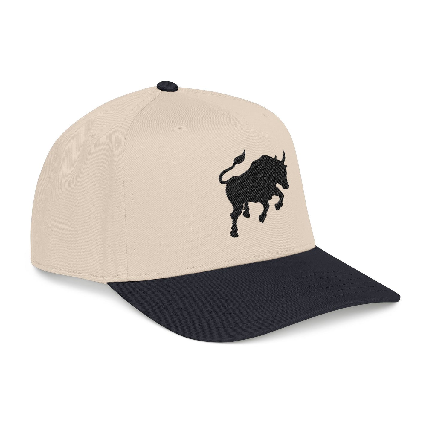 Bull Silhouette Baseball Cap — Minimal Embroidered Charging Bull Hat