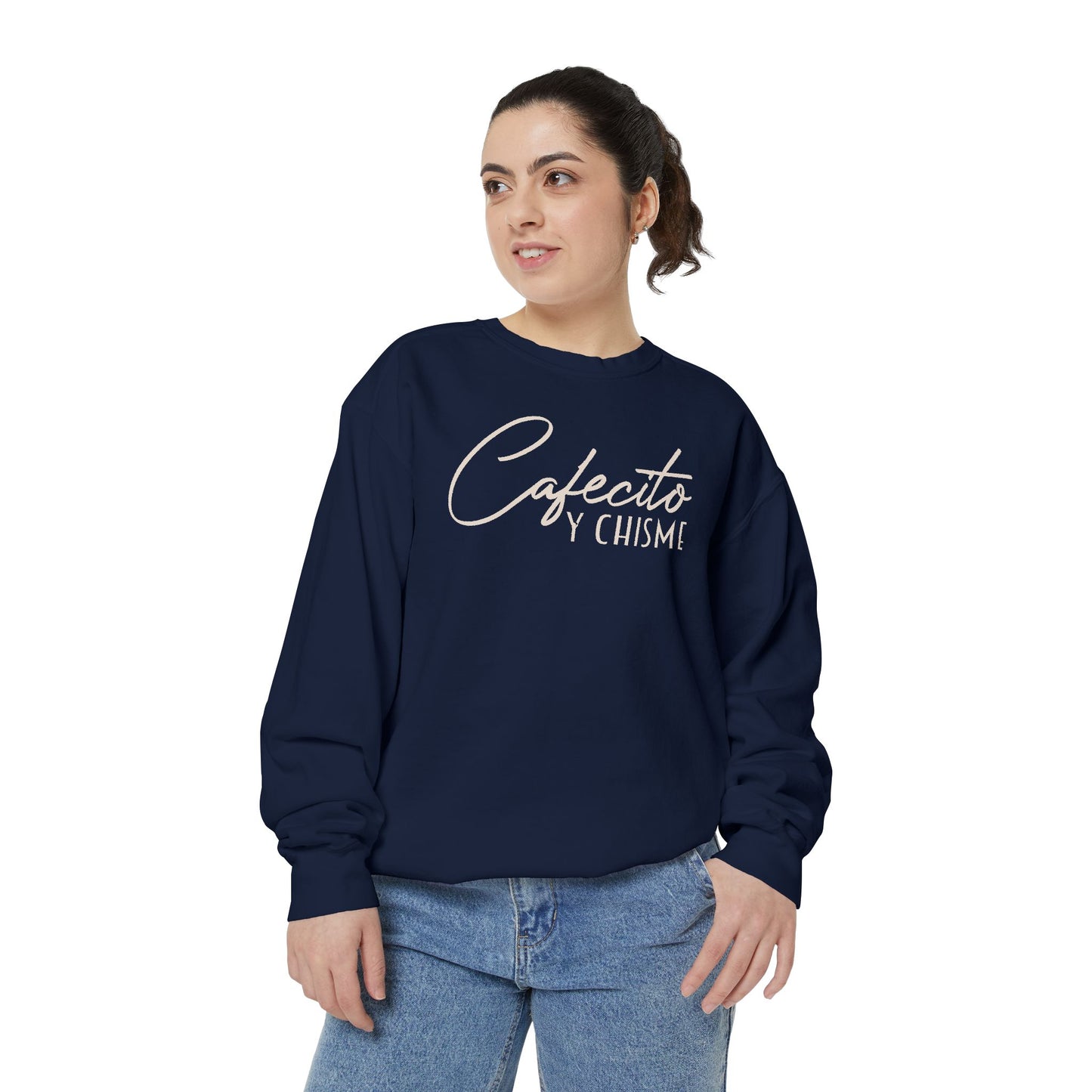 Cafecito y Chisme Sweatshirt — Cozy Spanish Coffee & Gossip Crewneck