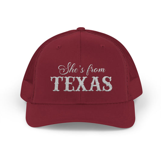 She's From Texas Snapback Trucker Cap